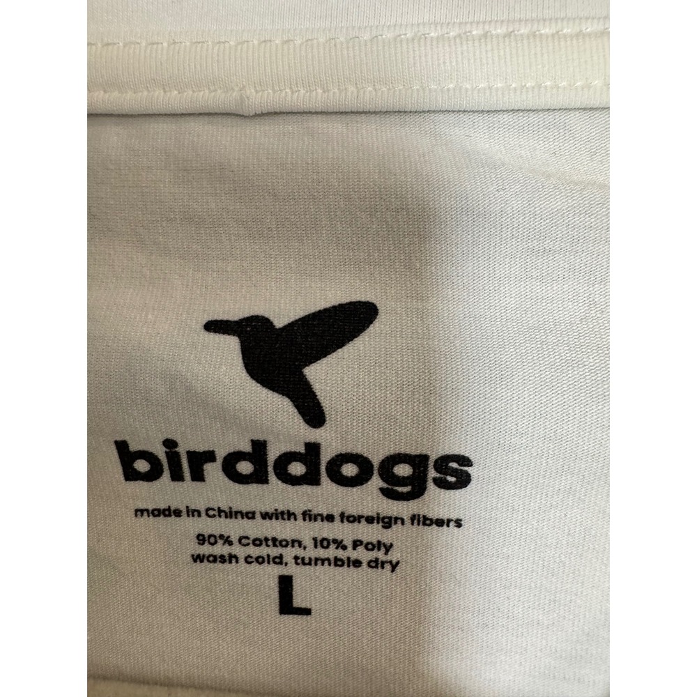 Bird Dogs‎ Mens White Hummingbird Graphic T Shirt Size L Cotton Poly - Picture 2 of 6